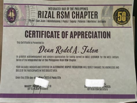 Thank you Integrated Bar of the .